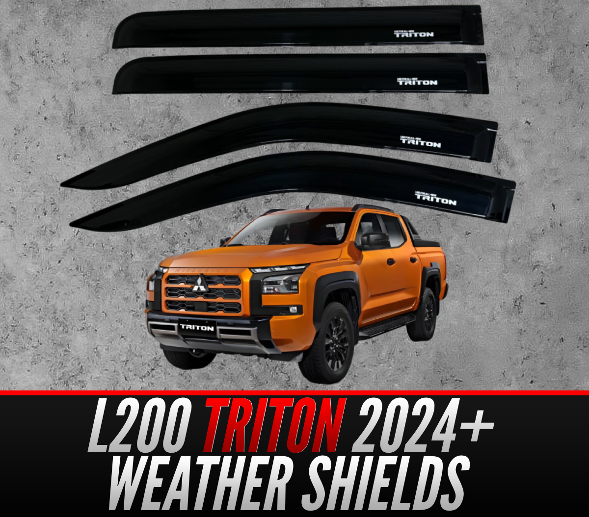 SUITS - Mitsubishi MV TRITON L200 2024 + Weather Shields Window Visors Tinted