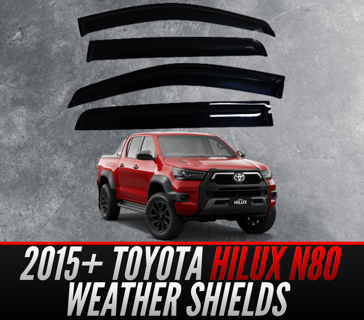 SUITS - Toyota Hilux N80 2015+ Weather Shields Window Visors Tinted ...