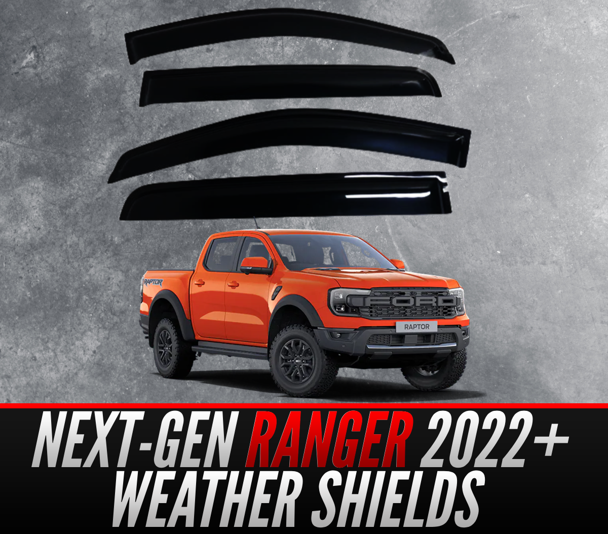 SUITS - 2022+ Ford Ranger Next-Gen Weather Shields Window Visors Tinte ...